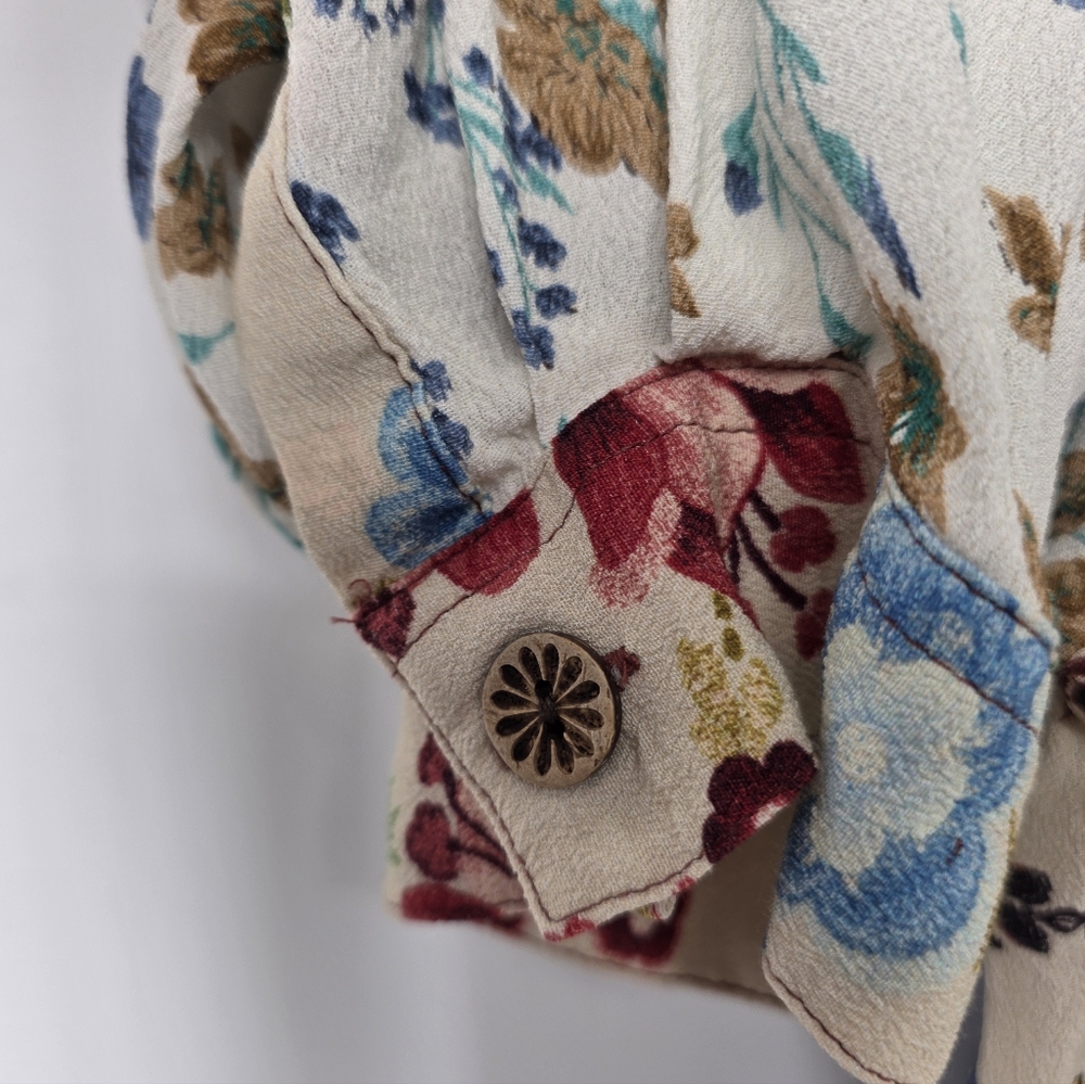 John Mark Floral Patchwork Button Front Convertib… - image 4